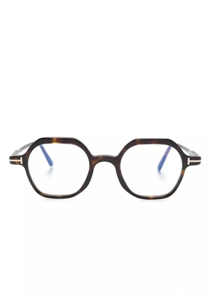 TOM FORD Eyewear FT5900B hexagonal-frame glasses - Brown