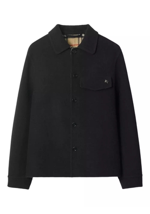 Burberry knight-motif wool shirt jacket - Black