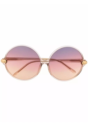 Linda Farrow gradient round-frame sunglasses - Neutrals