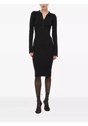 La Mania ribbed-knit midi dress - Black