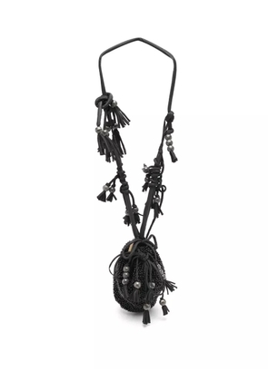 Nannacay Courtney bead-embellished crossbody bag - Black