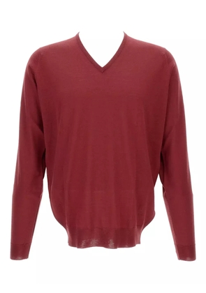 John Smedley V-neck long-sleeve sweater - Red