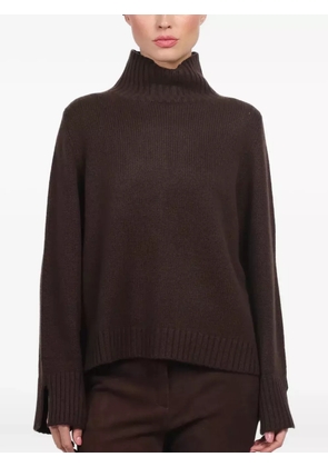 Allude ribbed-trim sweater - Brown
