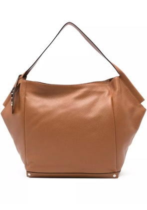 cromia leather logo-plaque tote bag - Neutrals