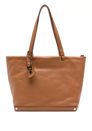 cromia heart-charm leather tote bag - Brown