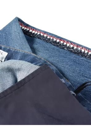 CHANEL Pre-Owned 1986-1988 tweed-trim jeans - Blue