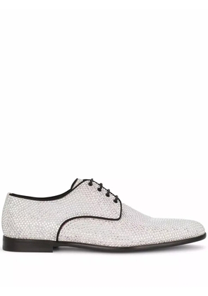 Dolce & Gabbana rhinestone-embellished derby shoes - Silver
