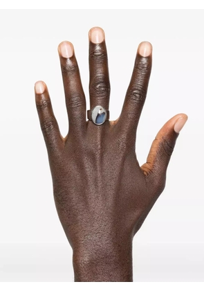 OBSIDIAN jasper-cabochon ring - Silver