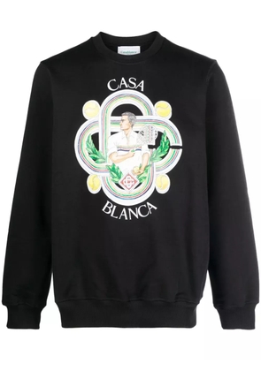 Casablanca Le Joueur cotton sweatshirt - Black