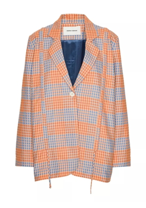 Henrik Vibskov checked single-breasted jacket - Orange