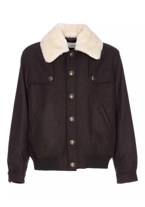 Drôle De Monsieur shearling-collar buttoned jacket - Brown