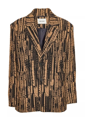 Henrik Vibskov buttoned striped jacket - Brown