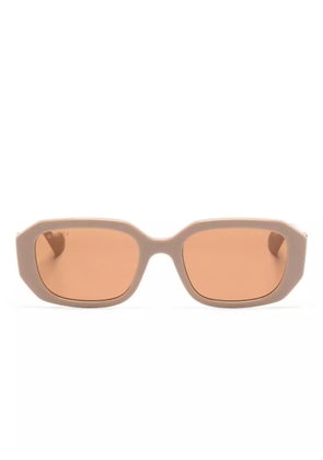 Gucci Eyewear Double-G geometric-frame sunglasses - Neutrals