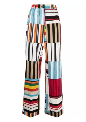 Dolce & Gabbana stripe-detail high-waisted trousers - Blue
