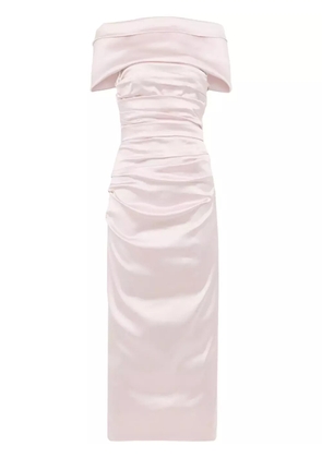 Talbot Runhof off-shoulder fitted midi dress - Pink