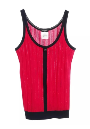 CHANEL Pre-Owned 1986-1988 knit tank top - Red