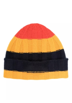 Guest In Residence striped ribbed cashmere beanie - Yellow