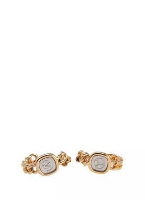 Louis Vuitton Pre-Owned 2015 Gold Plated LV ID Chain Hoop Push Back Earrings costume earrings