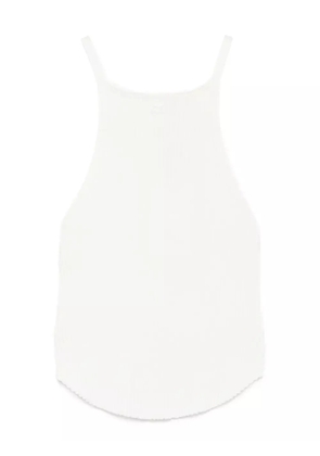 Courrèges ribbed halter tank top - White