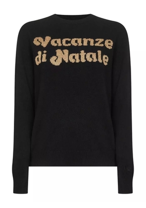 MC2 Saint Barth jacquard-lettering long-sleeve sweater - Black