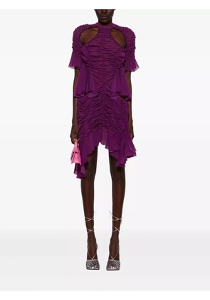 ESTER MANAS cut-out ruched mini dress - Purple