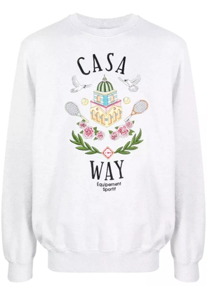 Casablanca Casa Way-embroidered cotton sweatshirt - Grey