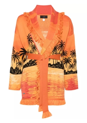 Alanui Keralda sunset-print cardigan - Orange