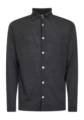 Lardini long-sleeve virgin-wool shirt - Black