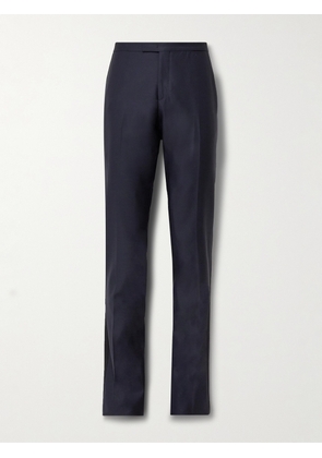 Boglioli - Slim-Fit Satin-Trimmed Wool-Blend Tuxedo Trousers - Men - Blue - IT 46