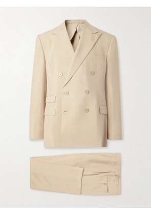 Ralph Lauren Purple Label - Slim-Fit Double-Breasted Silk-Shantung Suit - Men - Neutrals - IT 40