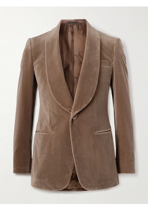Kingsman - Slim-Fit Shawl-Collar Cotton-Velvet Tuxedo Jacket - Men - Brown - IT 46