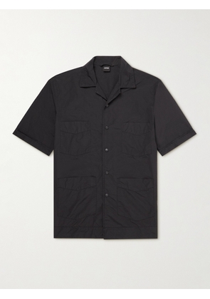ASPESI - Camp-Collar Garment-Dyed Shell Shirt - Men - Black - EU 38