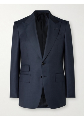 TOM FORD - Shelton Sharkskin Slim-Fit Wool Suit Jacket - Men - Blue - IT 48