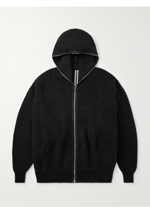 Rick Owens - Oversized Knitted Zip-Up Hoodie - Men - Black - M