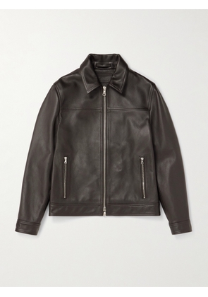 Mr P. - Full-Grain Leather Coach Jacket - Men - Brown - XS