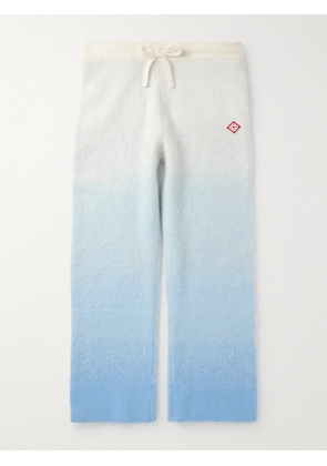 Casablanca - Straight-Leg Logo-Appliquéd Dégradé Brushed-Knit Trousers - Men - Blue - S