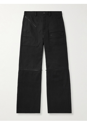 Rick Owens - Strobe Convertible Wide-Leg Zip-Detailed Cotton-Twill Trousers - Men - Black - UK/US 28