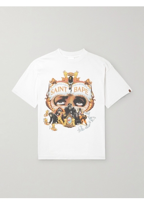 SAINT MXXXXXX - BAPE® Generation Printed Cotton-Jersey T-Shirt - Men - White - S