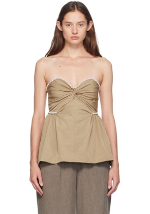Kika Vargas Beige Hebe Top