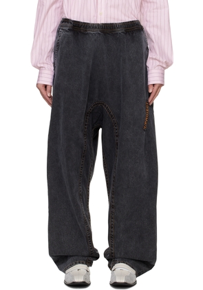 Y/Project Black Pinched Logo Souffle Jeans