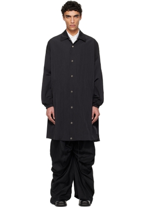 FUMITO GANRYU Black Long Coach Coat