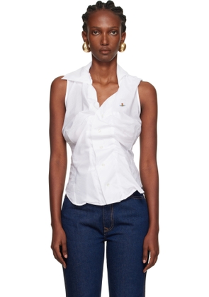 Vivienne Westwood White Short Sleeve Drunken Shirt