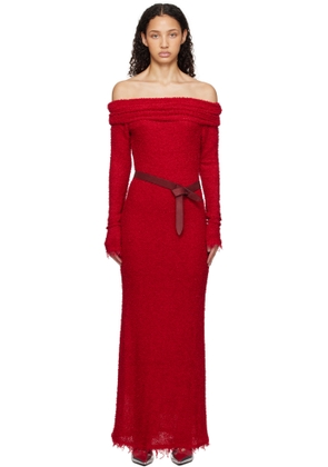 Isabel Marant Red Ormany Bouclé Maxi Dress