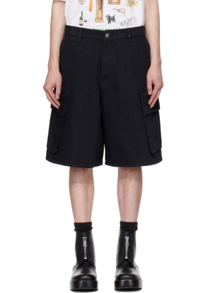 JW Anderson Black Cargo Denim Shorts
