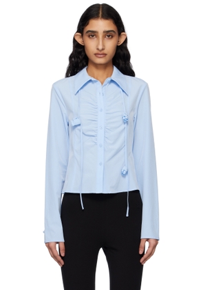Kijun Blue Corsage Shirring Shirt