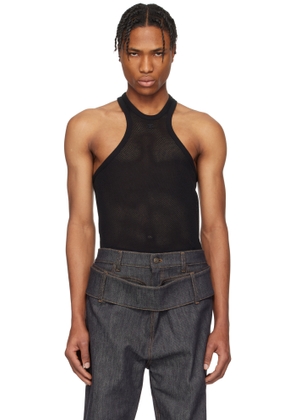 Courrèges Black Scuba Mesh Tank Top