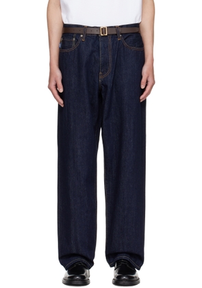 vowels Navy Baggy Jeans