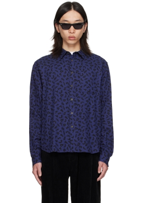 vowels Navy Leopard Shirt