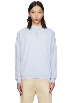 vowels Blue Light Weight Knit Polo