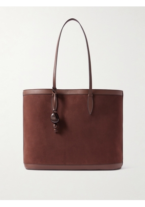 Hunting Season - Beaded Leather-trimmed Suede Tote - Brown - One size